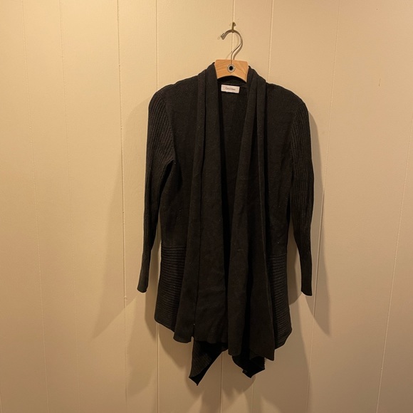CALVIN KLEIN Charcoal Grey Knit Cardigan - Picture 2 of 9